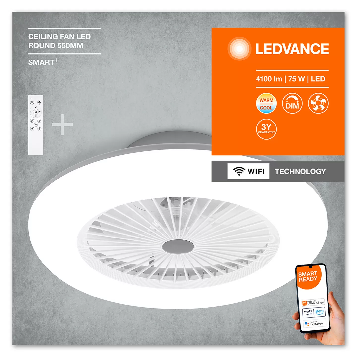 Ledvance Smart Wifi 4100 Lümen Ceiling Aydınlatma Fan Beyaz - Thumbnail