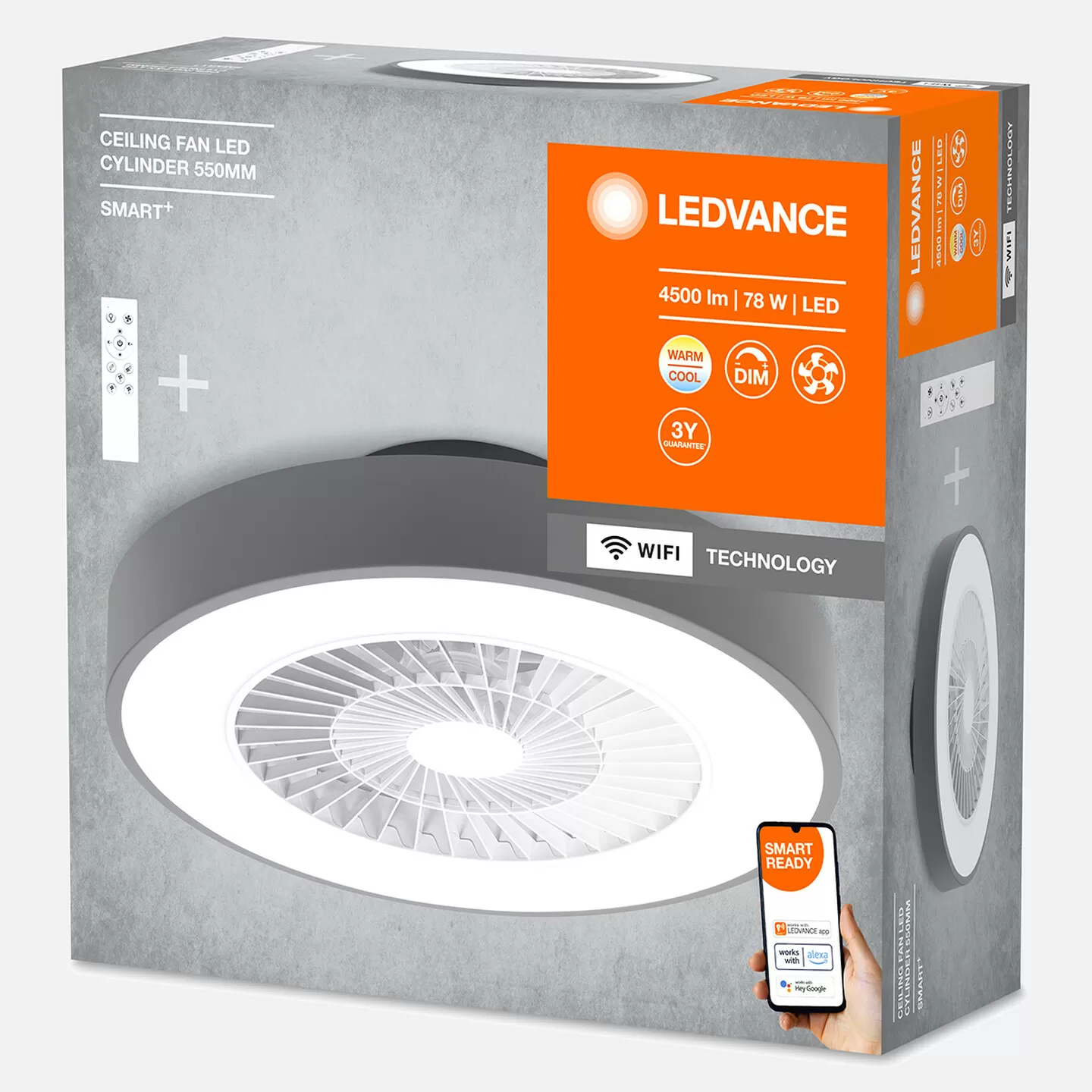 Ledvance Smart Wifi 4500 Lümen Ceiling Aydınlatma Fan Gri - Thumbnail